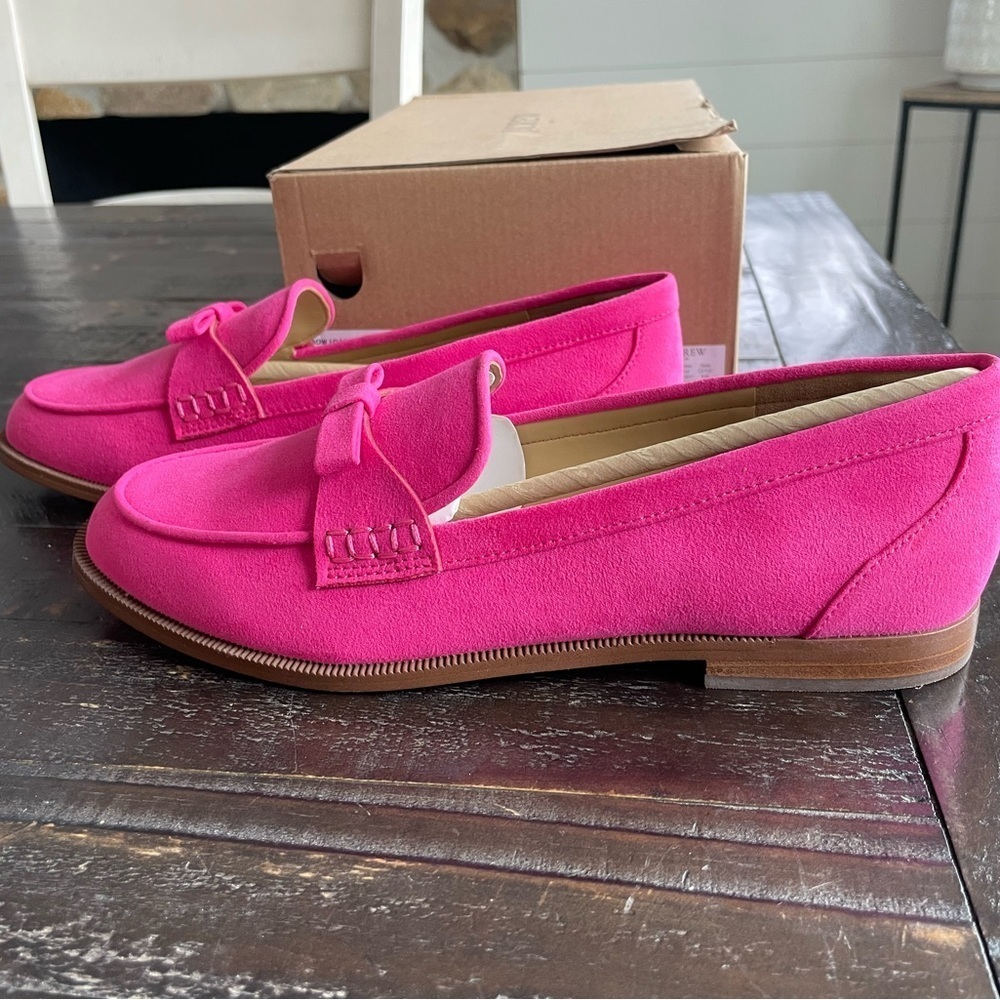 NWT J. Crew Sueded bow loafers​​​​